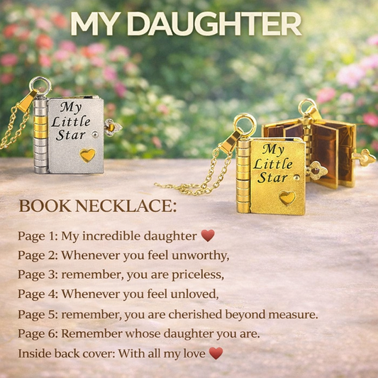 My Little Star: Openable Book Pendant Necklace for Daughter
