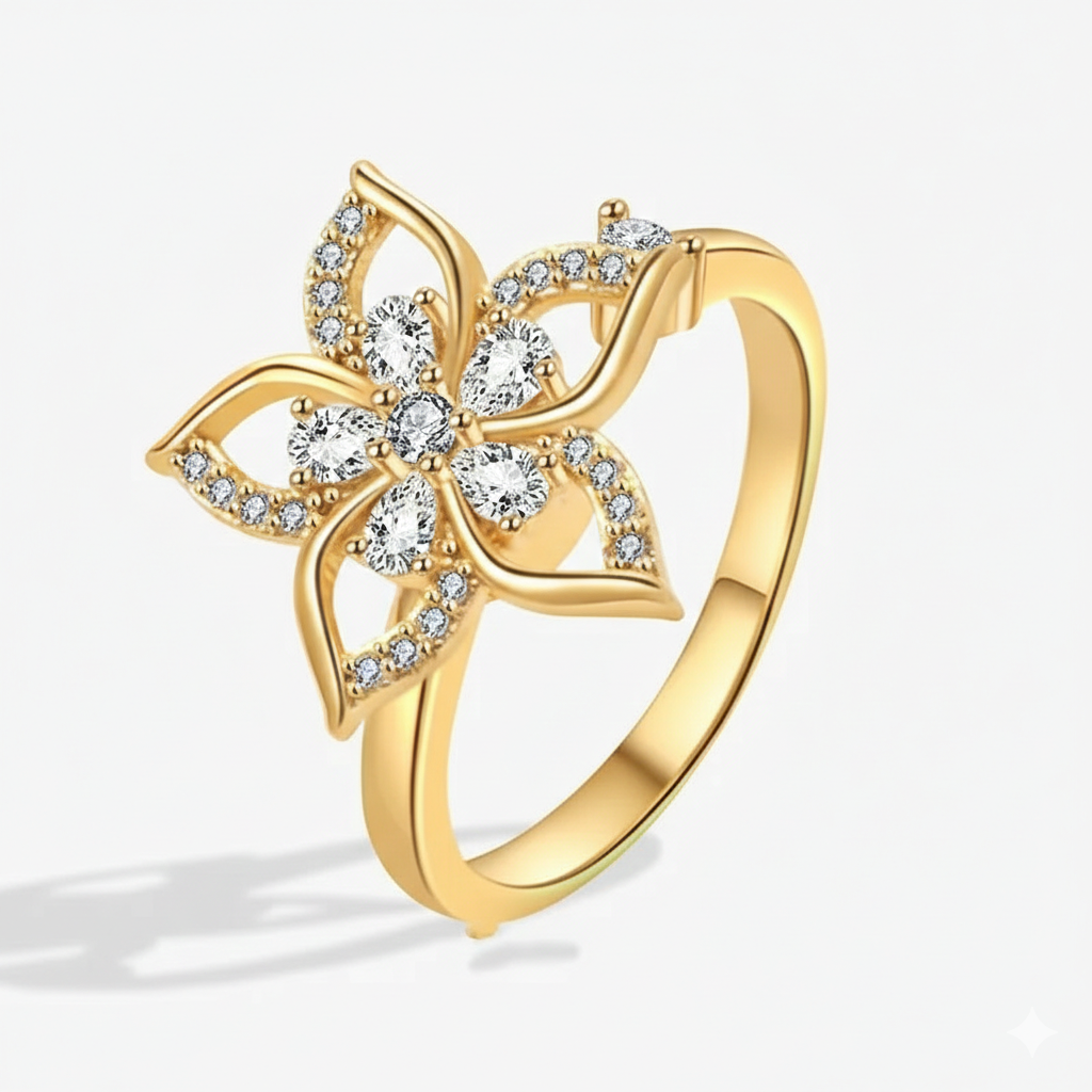 Luxury Crystal Anxiety Relief Spinning Rings