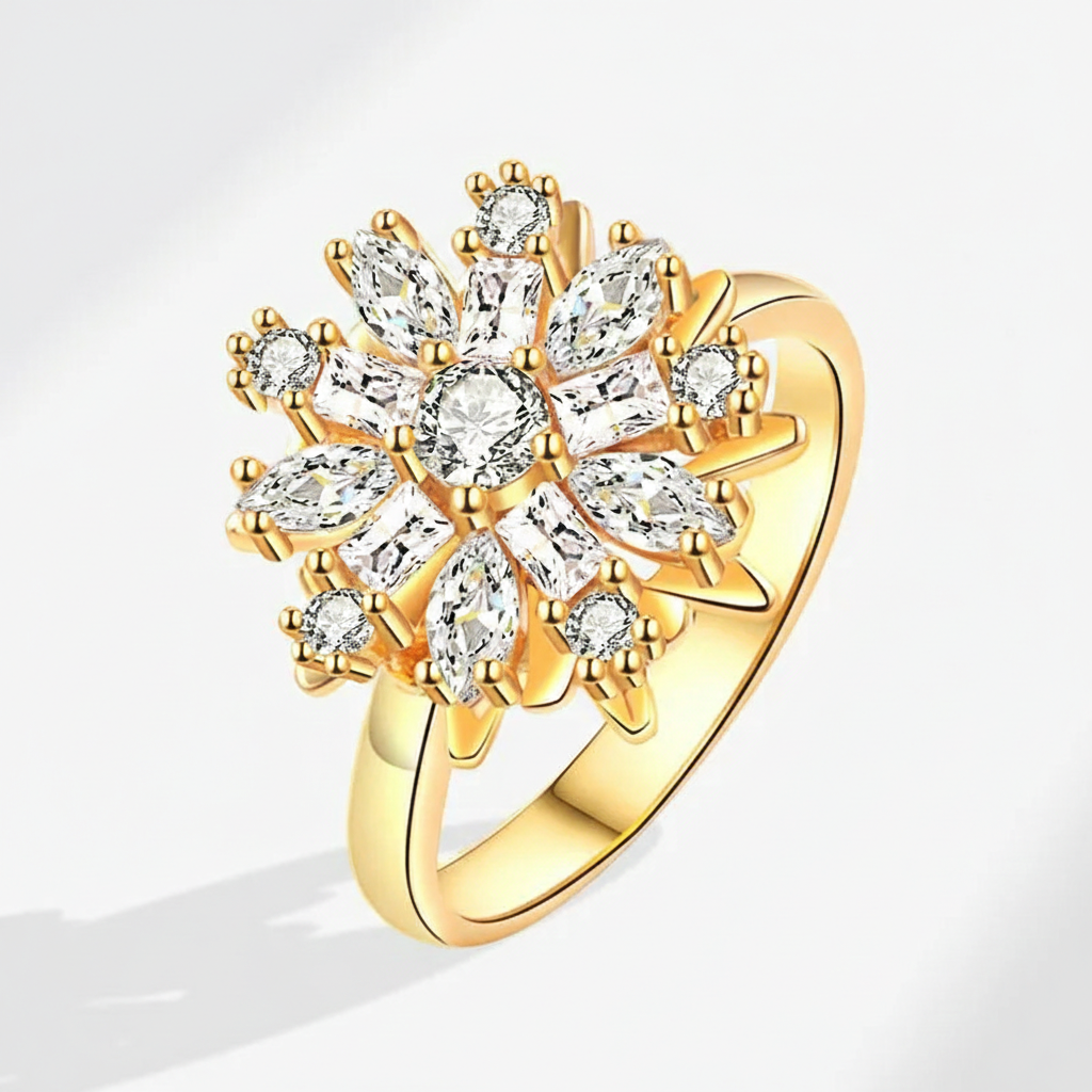 Luxury Crystal Anxiety Relief Spinning Rings