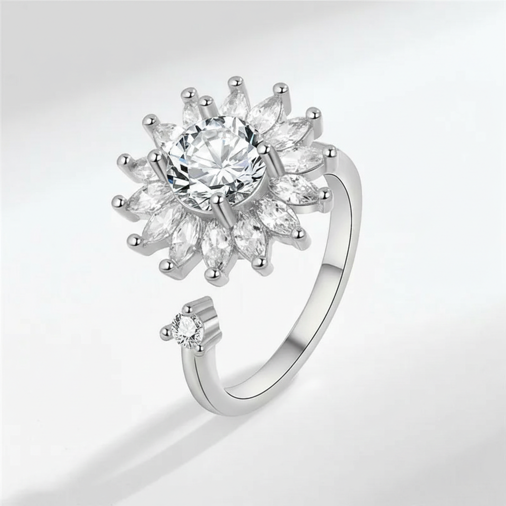Luxury Crystal Anxiety Relief Spinning Rings