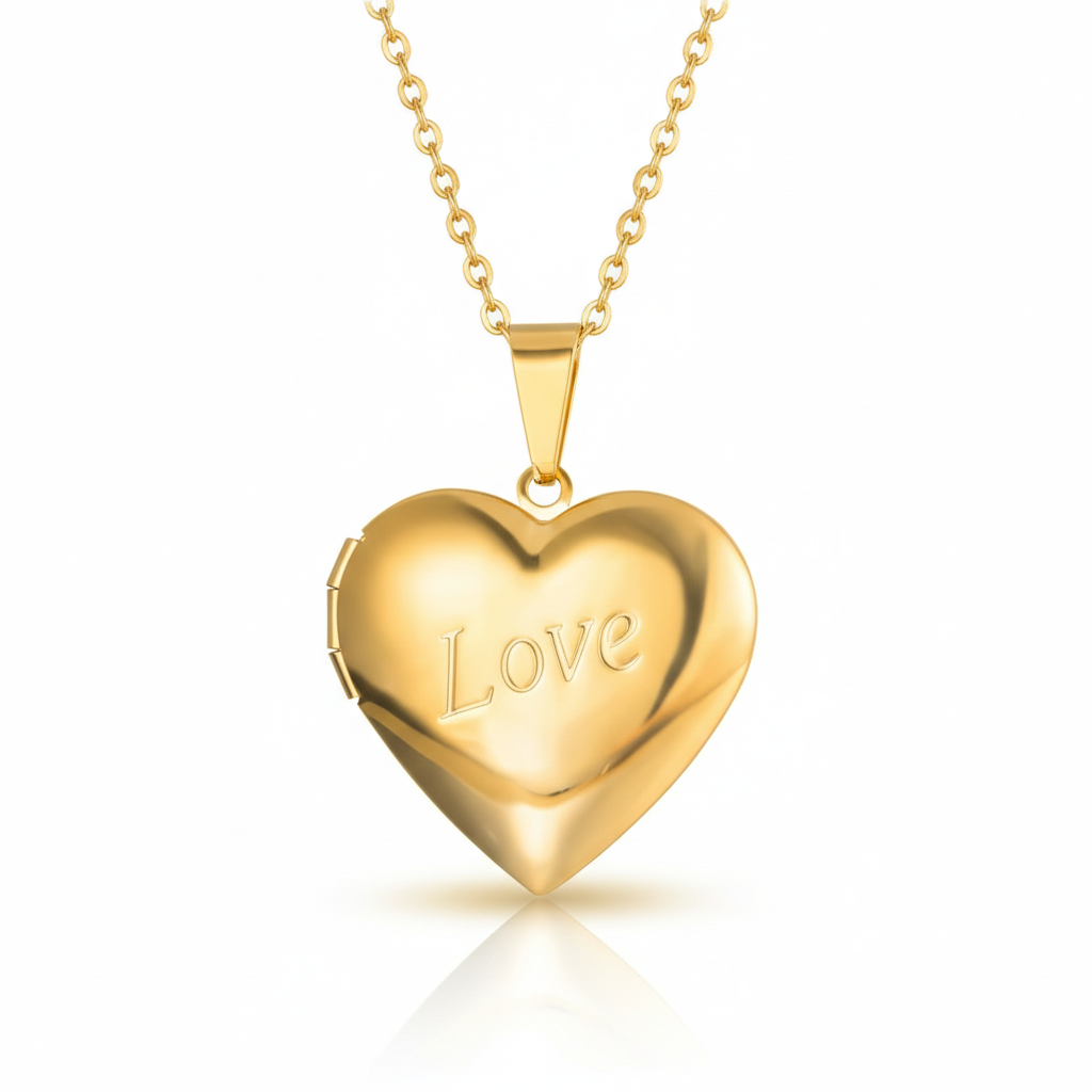 LoveLock Heart Locket – Custom Photo Pendant Necklace