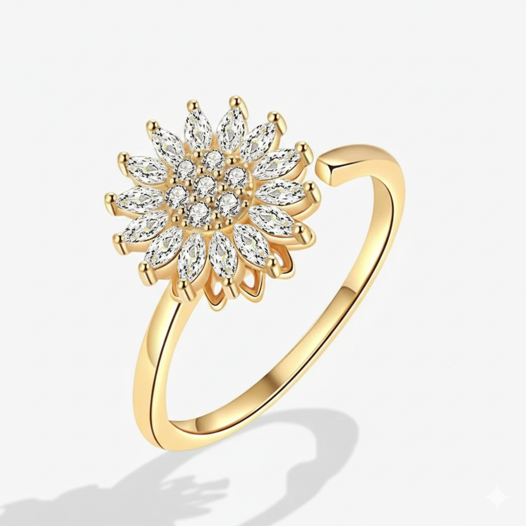 Luxury Crystal Anxiety Relief Spinning Rings
