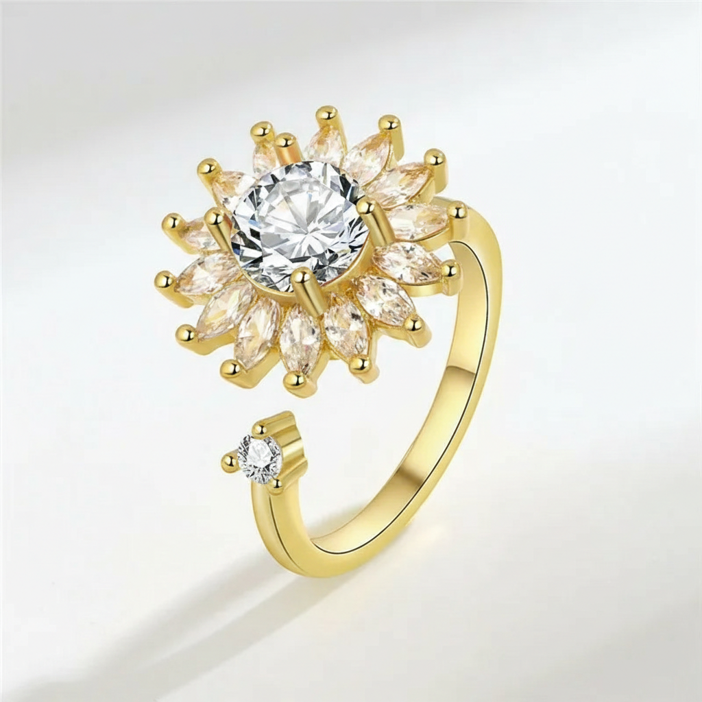 Luxury Crystal Anxiety Relief Spinning Rings
