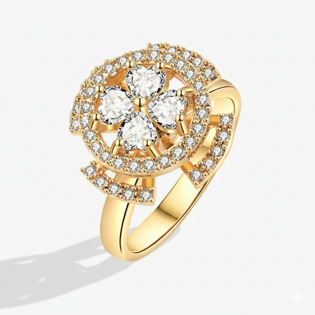 Luxury Crystal Anxiety Relief Spinning Rings