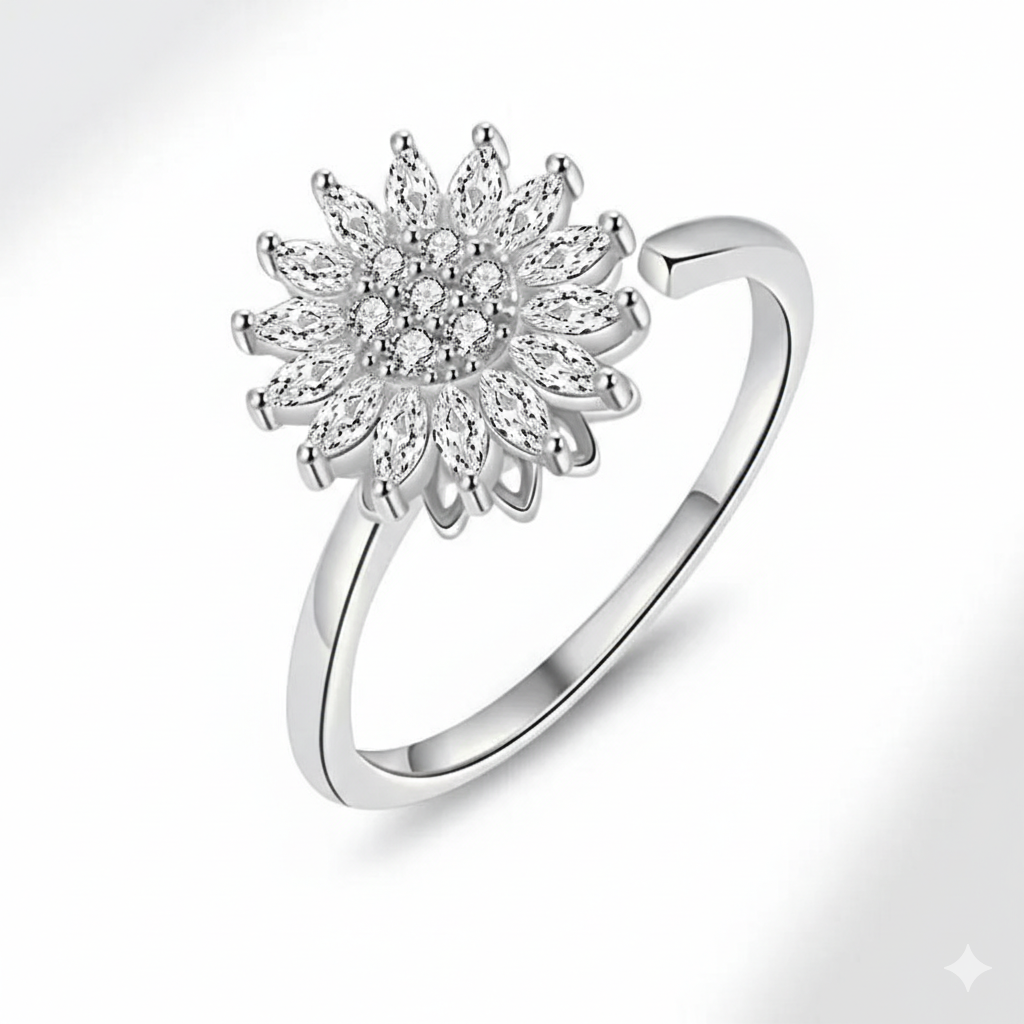 Luxury Crystal Anxiety Relief Spinning Rings