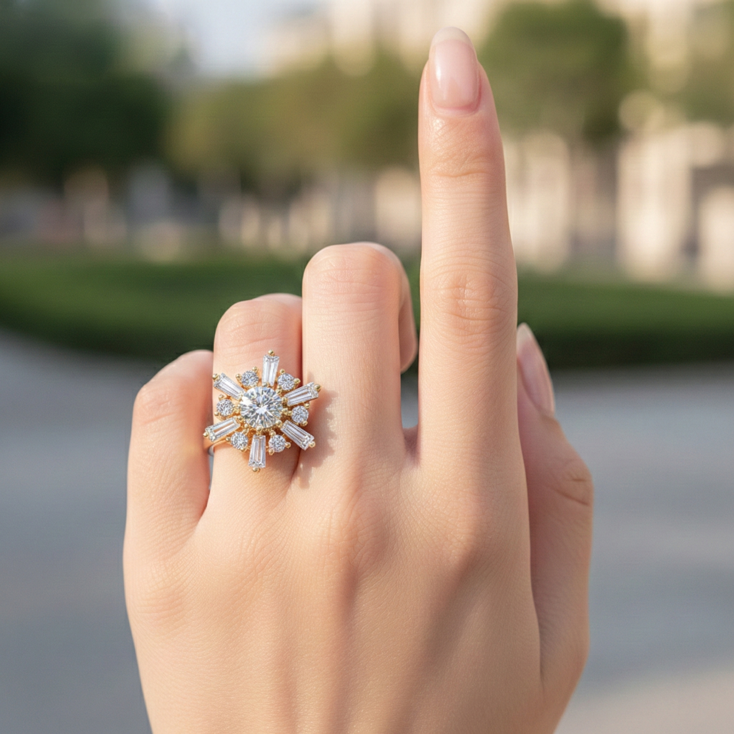 Luxury Crystal Anxiety Relief Spinning Rings