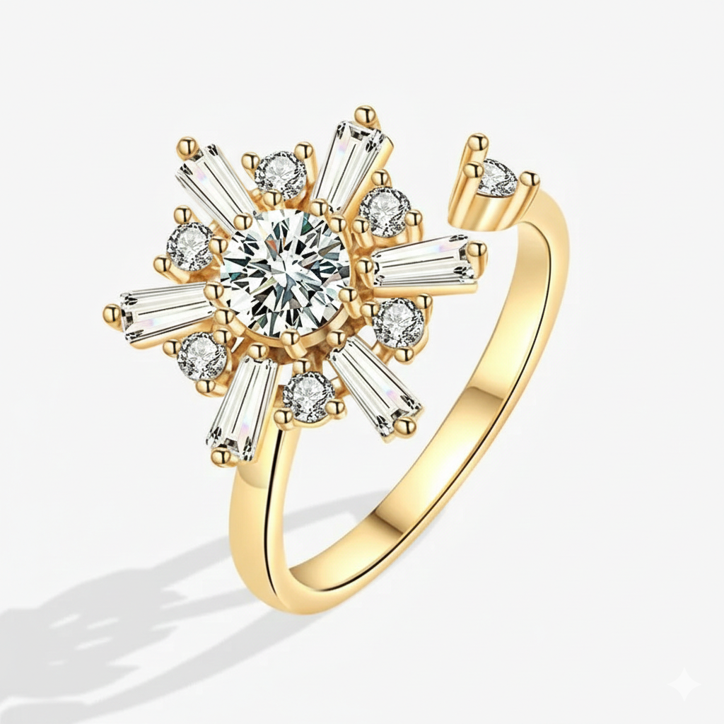 Luxury Crystal Anxiety Relief Spinning Rings