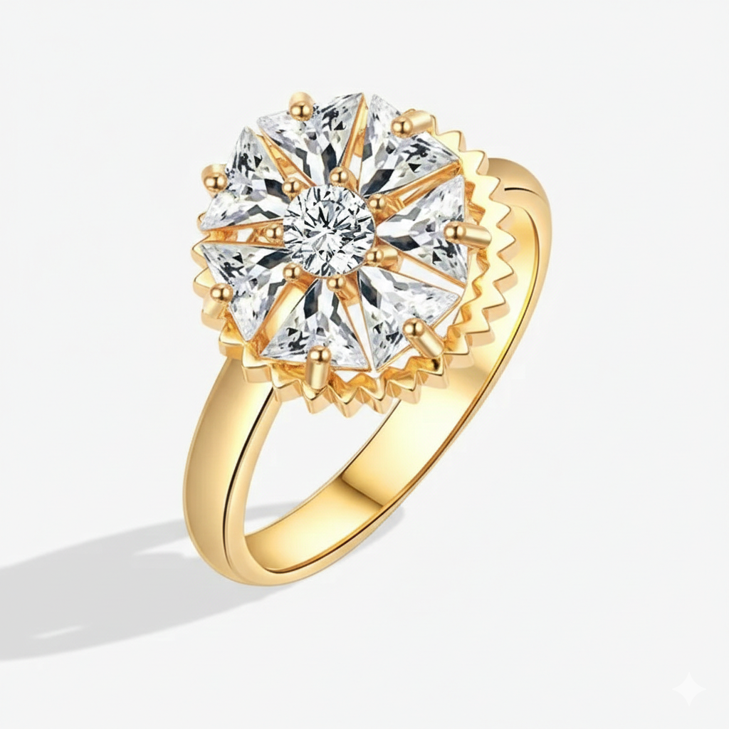 Luxury Crystal Anxiety Relief Spinning Rings