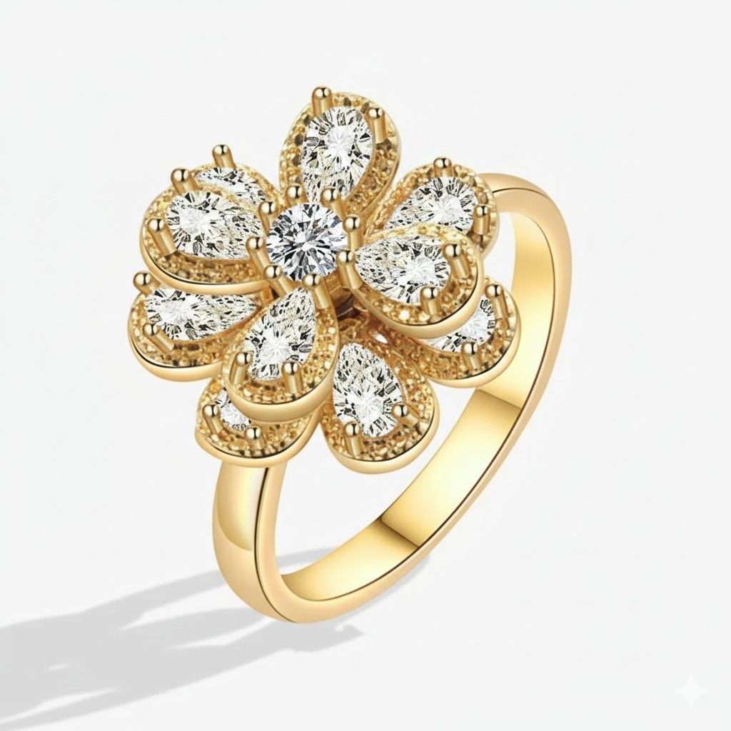 Luxury Crystal Anxiety Relief Spinning Rings