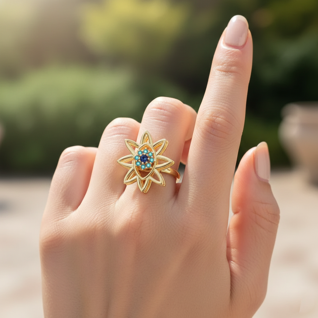 Luxury Crystal Anxiety Relief Spinning Rings