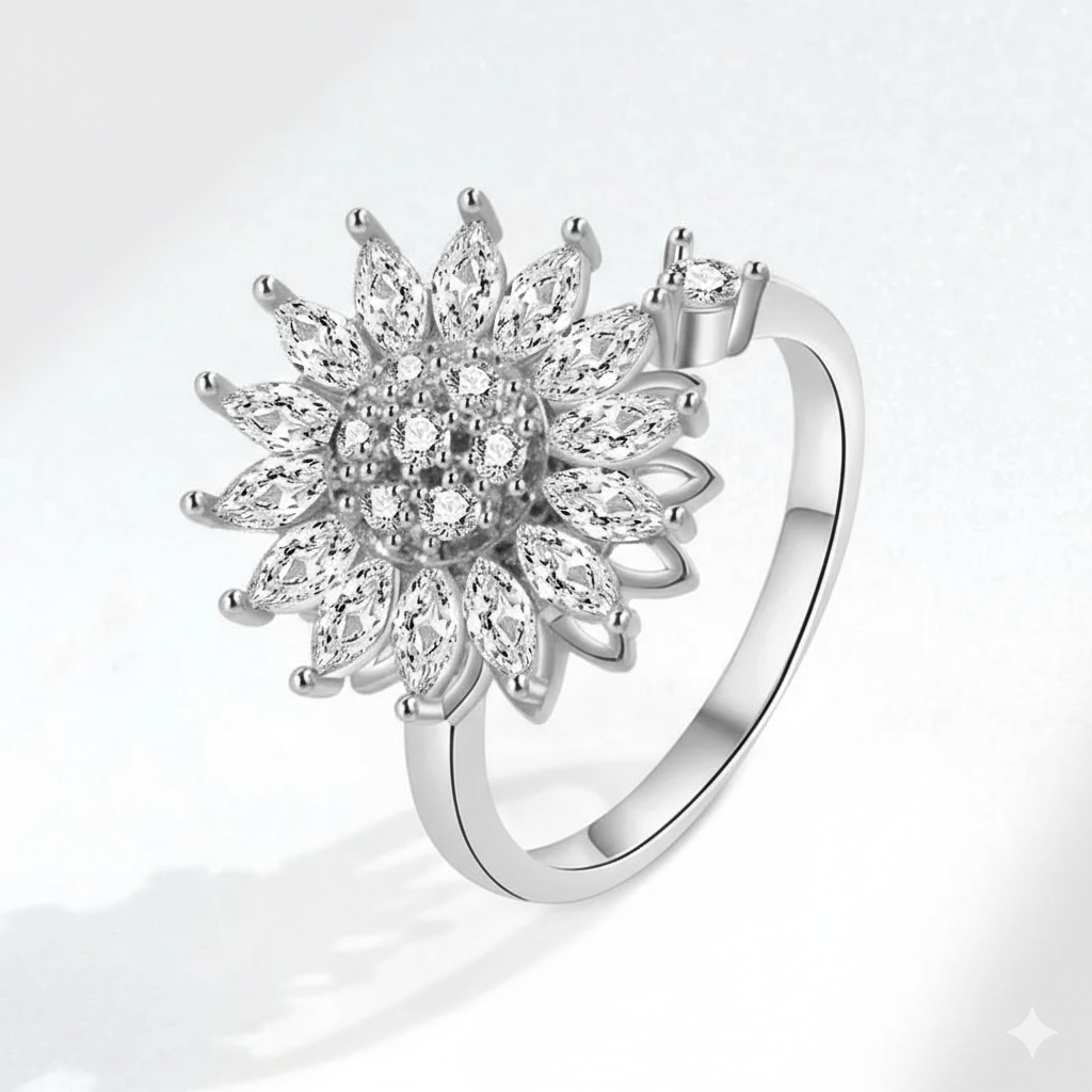 Luxury Crystal Anxiety Relief Spinning Rings